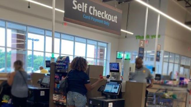 Self-Checkout at grocery